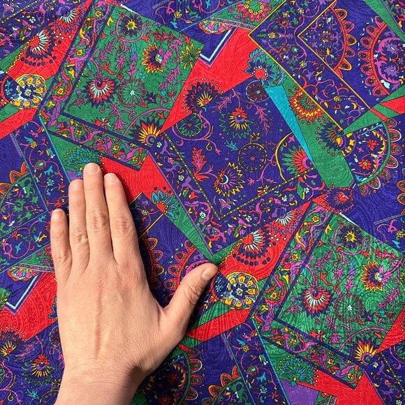 Vintage Caftan Mumu Dress Stan Herman 1980s One Size Mrs Roper Style USA Gown - Picture 7 of 8